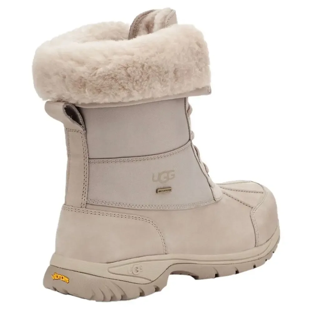 UGG Men's 14 Butte MONO PUTTY Leather Fur Snow Boots 1120979 Vibram NIB